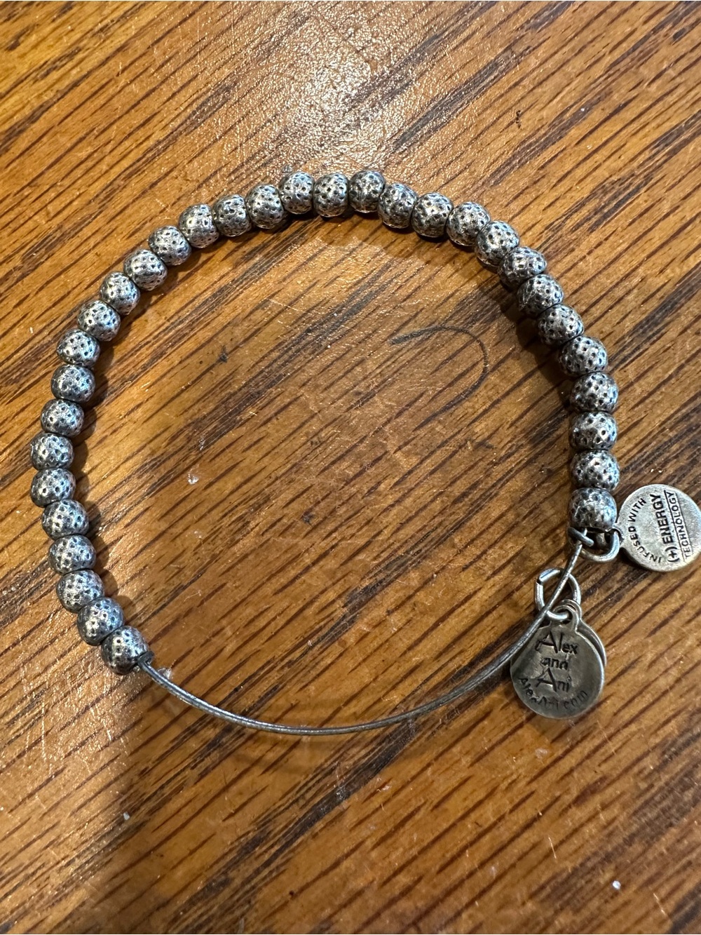 Alex and Ani Silver Textured Bead Expandable Bracelet